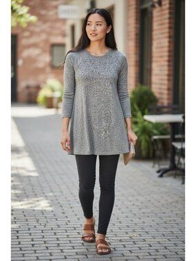 Cherish Women's Gray & White Speckled Top